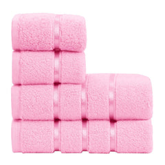 Spread Spain Roman 100% Cotton Bath Towel 600gsm | Super Absorption Quick Dry Large & Small Towel Set - Pink (Set Of 4)