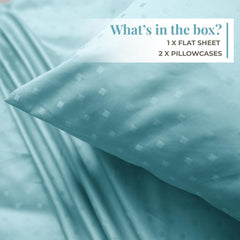 Cotton Flat Bedsheet For Double Bed With 2 Pillow Covers - 90x100 Inches, Sky Blue | Ideal For Guest Houses, & Daily Home Use Queen Size Bed Sheet