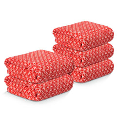 Kuber Industries Microfiber Bath Towel 1750 Gsm | Large Size Soft Quick Dry & Absorbent Shower Bath Towel (Circle - Red)- Pack Of 5