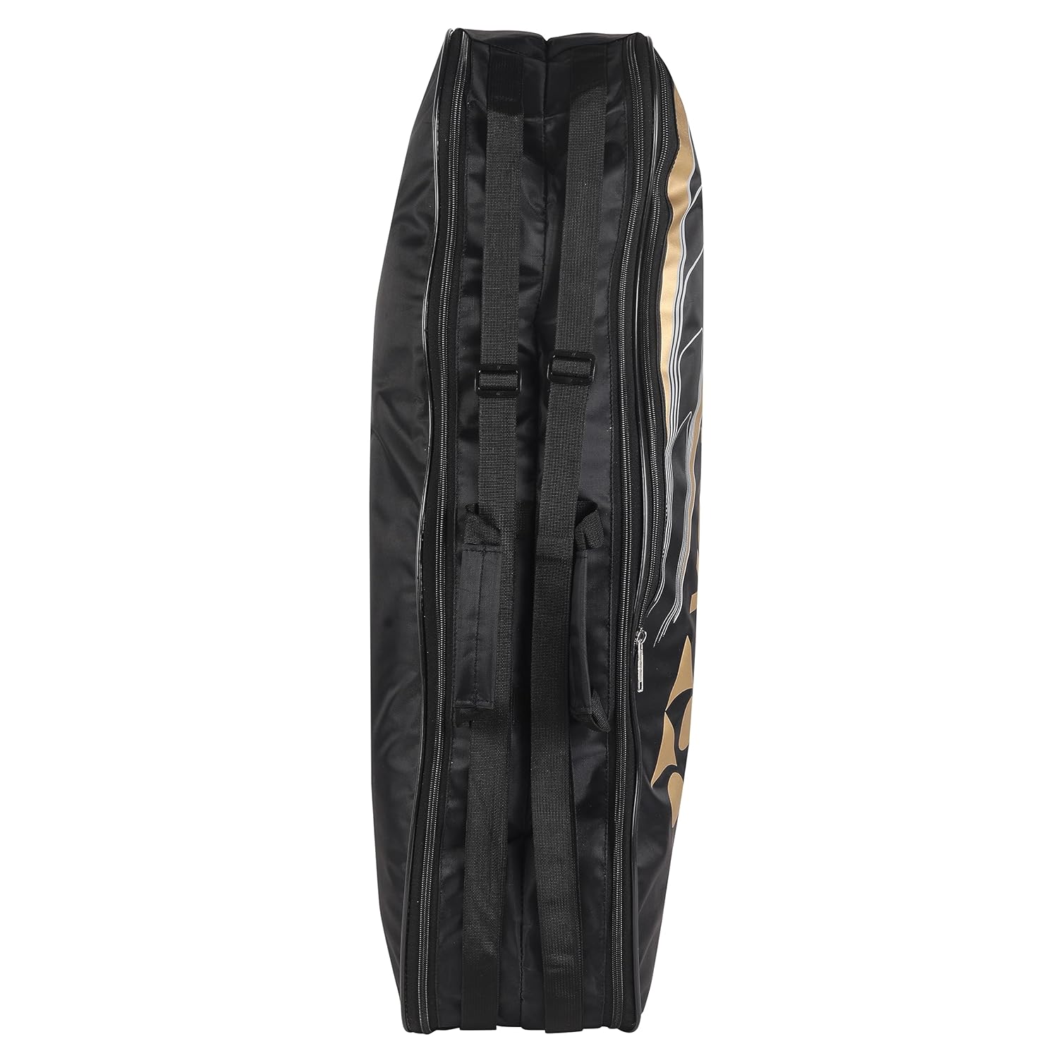 Yonex Badminton Kitbag BT5, 2 Zipper Compartment For Storage Of 3 Rackets & Clothes | Colour - Black & Gold, Size - Small, Material - Nylon Yonex Badminton Kitbag BT5, 2 Zipper Compartment For Storage Of 3 Rackets & Clothes | Colour - Black & Gold, Size - Small, Material - Nylon