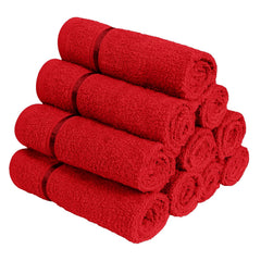 Story@Home 100% Cotton Face Towel 450 Gsm (Pack Of 10)- Wine Red
