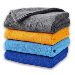 Max Microfiber Cloth 800 Gsm | Softest & Safest Ever Edgeless Coral Fleece Microfiber Cloth Towel For Car Cleaning, Drying, Buffing & Polishing - Pack Of 4