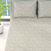 100% Cotton King Size Double Bedsheet Set With 2 Pillow Covers - 108 X 108 Inches, Grey | Good For Villas, Resorts, Guest Houses, & Daily Home Use