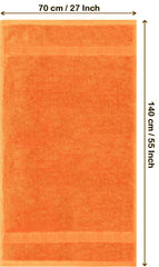 Rewop Microfiber Bath Towels 600 Gsm | Large Size-Super Soft Coral Fleece Bathing Towel With Hook Quick Dry Super Absorbent-Bath Towel For Men & Women (Orange)