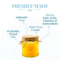 Organic Natural Desi Cow Ghee By Lynk | Good Source Of Vitamin A, Delicious Healthy & Nutritious Desi Cow Ghee Perfect For Sweets | (200ml) 6.7 Ounce | Plastic Jar