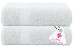 Casa Copenhagen Egyptian Cotton Exotic Hand Towel 400 Gsm (Fl White)- 2 Pcs