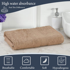Fresh From Loom Luxury Edition Egyptian 100% Pure Cotton Bath Towel 600 Gsm | High Water Heavy Soft Dual Stitched Bath Towel (British Tan)