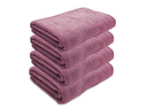 Black Gold The Finer Touch Oversized Microfiber Bath Towel 2600 Gsm | Soft Quick-Dry Microfiber Towel Lightweight, Absorbent & Travel-Friendly (Mauve Pink) - Pack Of 4