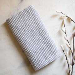 Hamelin The Ezra Waffle Hand Towel 200 Gsm | Pure Cotton Lightweight Anti Microbial & Water Absorbent | Softer Touch Quick Drying Towels (Pewter Grey)