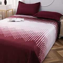 Bedsheets For Double Bed With 2 Pillow Cover - 92 X 98 Inches, Maroon & White | Satin Finish Microfiber Queen Size Bedsheet | Skin Friendly & Breathable Fabric
