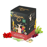 Chayam Mellow Hibiscus Tea - 20 Pyramid Tea Bags | Blended With Lemongrass, Ginger, Beetroot & Hibiscus - Make Iced Or Hot Tea | Low Caffeine, Gluten Free, No Added Sugar