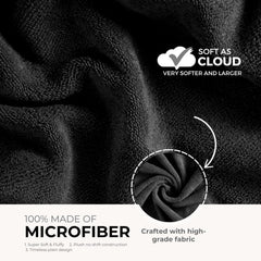 Black Gold The Finer Touch Premium Microfiber Bath Towel 800 Gsm | Ultra Soft & Absorbent Quick Dry Towel Lightweight Microfiber Bath Towel (Black) - Pack Of 2