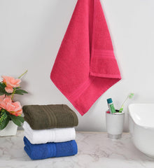 Pure Cotton Hand Towel 800 Gsm | Luxury Towels For Home, Sports & Kitchen | Multicolor (Set Of 4)
