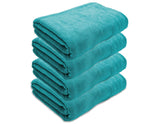 Black Gold The Finer Touch Oversized Microfiber Bath Towel 2600 Gsm | Soft Quick-Dry Microfiber Towel For Men & Women (Peacock Green)- Pack Of 4