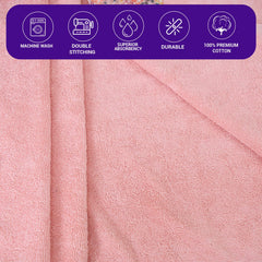 Rangoli Prima Dream 100% Cotton Lace Hand Towel 400 Gsm | Ultra Soft, Super Absorbent & Eco-Friendly Hanging Hand Towels (Light Pink) - Pack Of 2