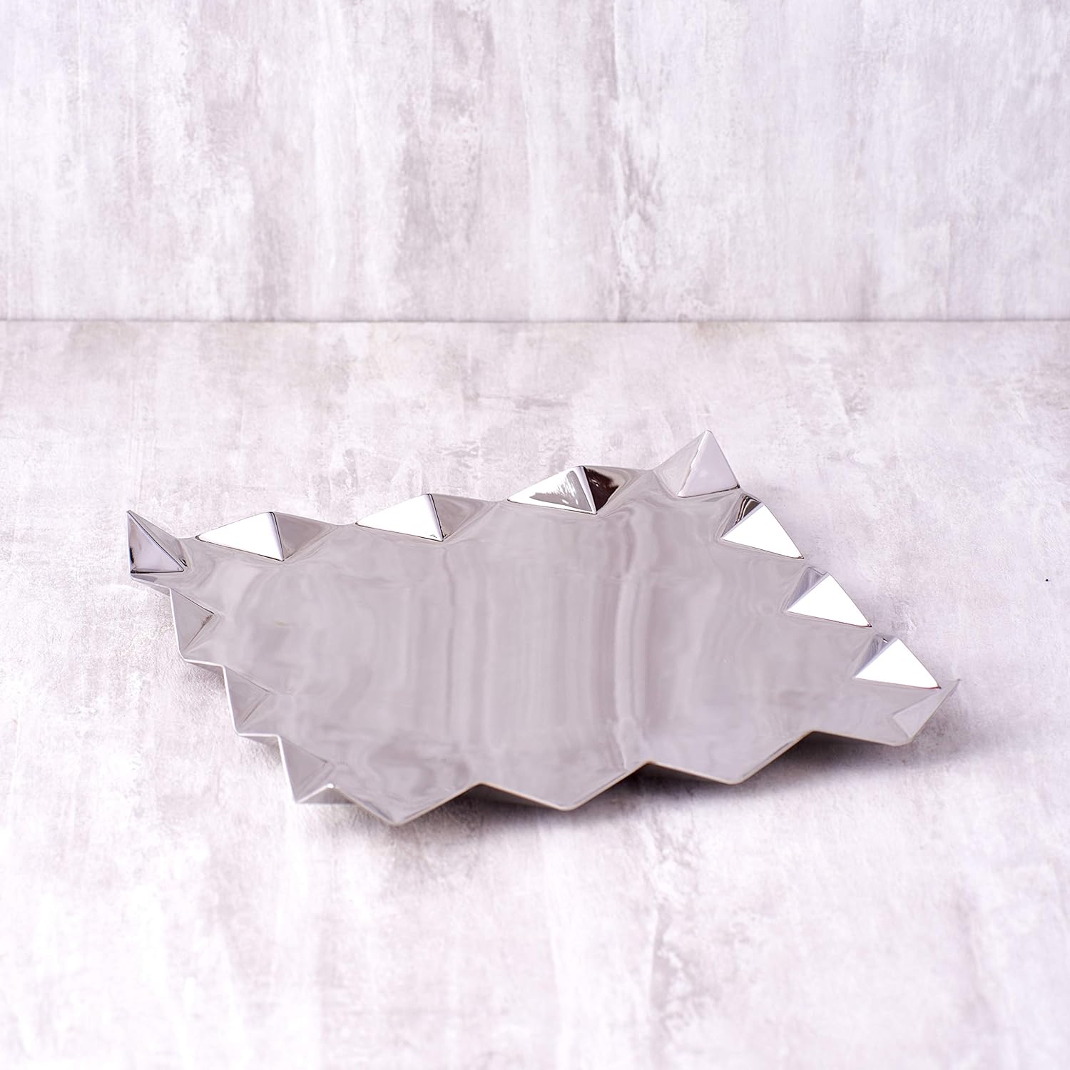 Designer Chrome Stainless Steel Square Platters, Large - Criss Cross Series | Corporate Gifting For Diwali - Zig Zag Serving Tray For Food Dessert Fruit Coffee Tea Designer Chrome Stainless Steel Square Platters, Large - Criss Cross Series | Corporate Gifting For Diwali - Zig Zag Serving Tray For Food Dessert Fruit Coffee Tea