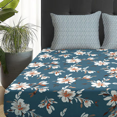 1 Piece Microfiber Bedsheet For Double Bed With 2 Pillow Covers - 88 X 98 Inches, Multicolor | Cotton Bedsheet, Breathable & Wrinkle Free