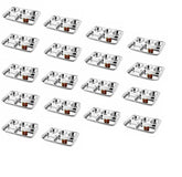 Silver Stainless Steel Sandwich Tray Set, 5 Pieces, Microwave Safe | Set Of 5 Individual Trays In 1 - Pack Of 18, Rectangular Shape