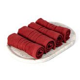 Akiko Home 100% Cotton Essential Series Face Towel 600 Gsm | Soft Absorbent & Durable Washcloth For Men & Women, Compact Travel Towel -Pack Of 4 (Maroon)