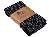 Crazyweaves Crazy Weaves Cotton Hand Towel 400 Gsm | Lunch Box Towels Daily Use 100% Pure Cotton Towel | Pack Of 4 (Black Mini Check)