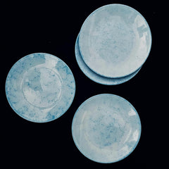 Neelam Handcrafted Ceramic Quarter Plates Set Of 4 - Blue | Small Side Plates For Dinner & Snacks - 7 Inch, 4 Pieces, Microwave Safe