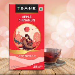 TE-A-ME Embrace Apple Cinnamon Tea - 25 Tea Bags | Boosts Energy, Reduces Fine Lines & Wrinkles - Sugar Free, Caffeine Free | Enjoy Hot Or Cold - Fruit Tea Bags