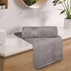 Trident Soft Comfort Air Rich 100% Cotton Bath Towels 500 Gsm | Large Size Bathroom Towels For Men/Women, 2 Pcs (Charcoal)