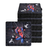 Cotton Chair Cushions Pillow For Sitting, Back Rest, Marvel Spiderman - Black | Chair Pad For Office Work & Posture Support | Furniture Cushion, Lightweight & Portable - Pack Of 6