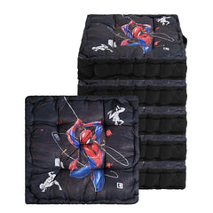 Cotton Chair Cushions Pillow For Sitting, Back Rest, Marvel Spiderman - Black | Chair Pad For Office Work & Posture Support | Furniture Cushion, Lightweight & Portable - Pack Of 6