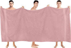 Tiqh 100% Cotton Bath Towel 600 Gsm | Highly Absorbent & Quick Dry Extra Large Bath Towel (Dusty Pink)