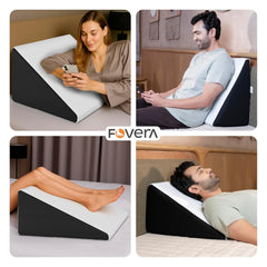 Wedge Pillows, Orthopedic Memory Foam Pillow Back Support For Bed, White - 18 L X 17.5 W X 11 H Inch | Wedge Cushion, For Acid Reflux, Snoring, Gerd, Leg Elevation, Removable Cover