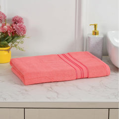 Cotton Bolls Textiles 100% Cotton Bath Towel 600 Gsm | Super Soft & Absorbent Quick-Dry Bath Towel Textured & Durable Cotton Towel (Peach)