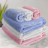 Heelium Bamboo Towel Set 3 Bath & 3 Hand Towel 1900 Gsm | Super Soft & Antibacterial Towel (Light Grey, Iris, Peach)