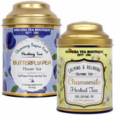San-Cha 2 In 1 Botanic Tea Combo - Butterfly Pea Flower Tea, 25 Tea Bags + Chamomile Flower Herbal Tea 50gm, 1.7 Ounce | Caffeine Free