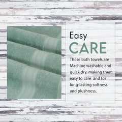 Ambra Linens 500 Gsm Highly Absorbent Bath Towel 100% Cotton Soft & Plush All Seasons Use Large Everyday Use Durable (Aqua Green)