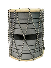 Indian Handmade Rope & Ring Dholak - Black & Grey | Perfectly Symmetric Round Dholak - Dholak For Festival, Wedding, Satsang | Very Easy To Tune