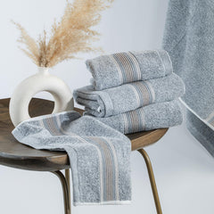 Spread Spain Water & Soil Hand Towel 500 Gsm | Luxurious Blend Of Cotton & Bamboo Fiber Hand Towel Ultra-Absorbent, Quick-Drying & Skin-Friendly (Denim) - Pack Of 2
