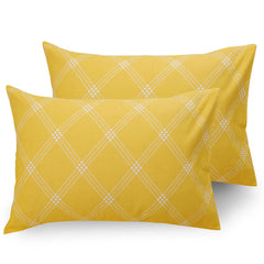 Cotton 210 TC Premium Queen Size For Bedsheet With 2 Pillow Covers - 88 X 100 Inches, Yellow | All Weather Comfort & Bedroom - Softness & Natural Breathability