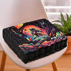 Cotton Chair Cushions Pillow For Sitting, For Back Rest, Journey To Space - Black | Chair Pad For Office Work & Posture Support | Furniture Cushion, Lightweight & Portable, Long Lasting