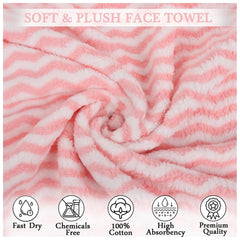 Homecloud Ultra Soft 300 Gsm Bath Towel Set | 3x Softer Than Cotton Towels Ziczac Pink | Highly Absorbent & Ultra Fast Dry | Set Of 2 (1 Bath + 1 Face Towel)