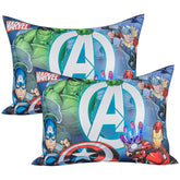 Kid's Marvel Avengers Pillow For Sleeping, Sky Blue - 12 x 18 Inches | Cozy & Fluffy Super Soft Pillow | Suitable For All Sleepers, Multipurpose & Comfortable, Breathable - 2 Pcs