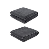 Sanglobal 100% Cotton Premium Soft Bath Towel & Hand Towel 800 Gsm (Charcoal) - Pack Of 2
