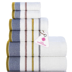 Casa Copenhagen Egyptian Design 2 Bath + 2 Hand & 2 Face Towels 1800 Gsm | He & She Super Soft Collection 100% Cotton 6 Piece Towel Set - Grey & Charcoal