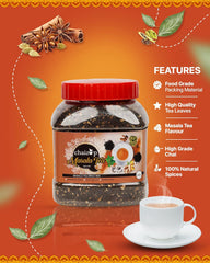 Chaizup Premium 1 Min Instant Masala Tea Premix - 250gm Jar, 8.8 Ounce | Just Add Hot Water - Assam Masala Chai Powder | Low Caffeine, No Added Color - Home Like Tea