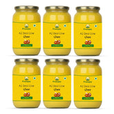 Premium A2 Desi Cow Ghee By Pranajay | Highly Nutritious & Healthy Vedic Bilona Method Desi Ghee Good For Cooking | 3 Litre (500ml * 6) 101.4 Ounce | Jar Pack