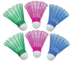 Sportcraft Plastic Badminton Shuttlecocks , Weatherproof For Playing Outdoors | Multicolour , Pack Of 6