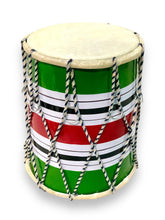 Indian Handmade Rope & Ring Baby Dholak 8 Inches - Red, Green, White | Perfectly Symmetric Round Dholak - Dholak For Festival, Wedding, Satsang | Very Easy To Tune