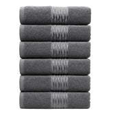 Zibell Luxurious Design Hand Towels With Exceptional Durability Absorbent Shower Towels 1200 Gsm (Steel Grey) - Set Of 6
