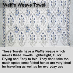 Urbano Homz 100% Cotton Large Size Bath Towel 350 Gsm | For Men & Women, Ethnic Bathing Towel (Blue & Grey)