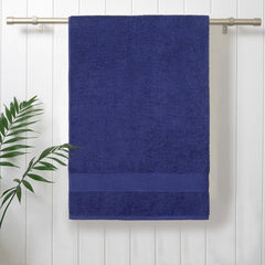 Mytrident 100% Cotton Bath Towels 450 Gsm | Trident Bath Towel Small Size - Soft & Absorbent | Urban Comfort (New Navy)